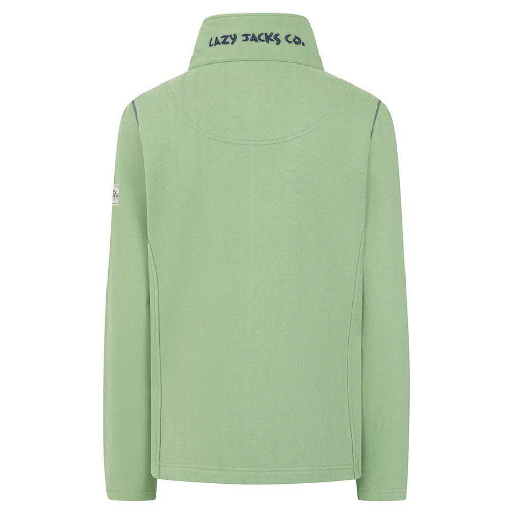Grass Green - Back - Lazy Jacks Womens-Ladies Logo Full Zip Sweatshirt