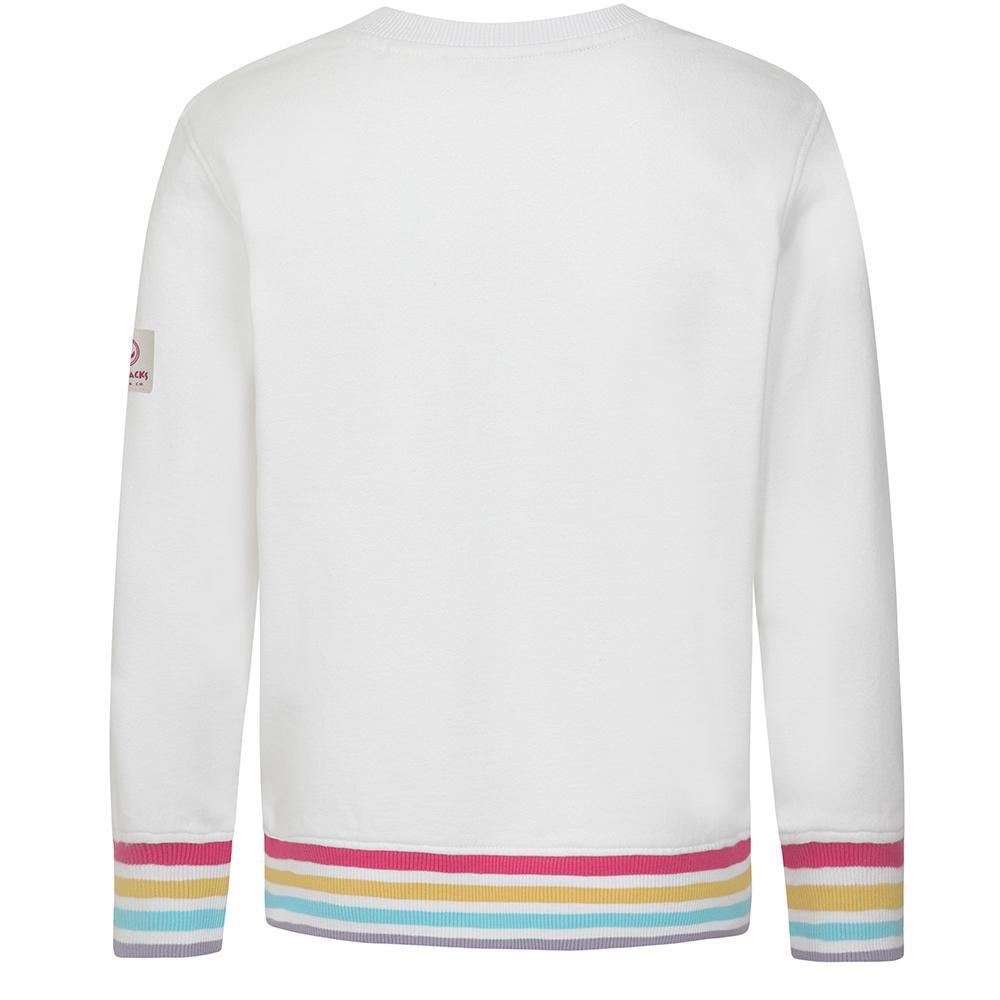 White - Back - Lazy Jacks Girls Rainbow Sweatshirt