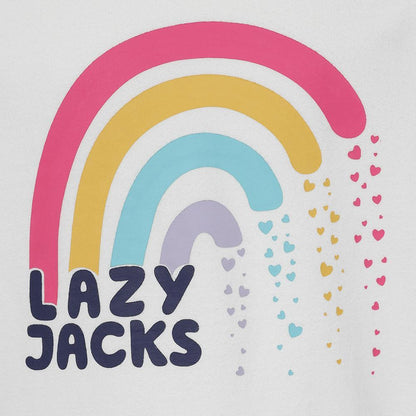 White - Side - Lazy Jacks Girls Rainbow Sweatshirt