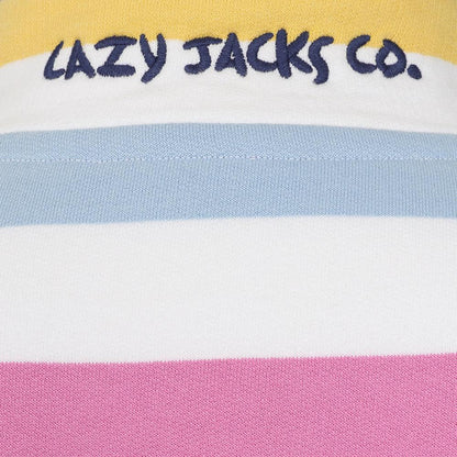 Multicoloured - Lifestyle - Lazy Jacks Womens-Ladies Button Neck Sweatshirt