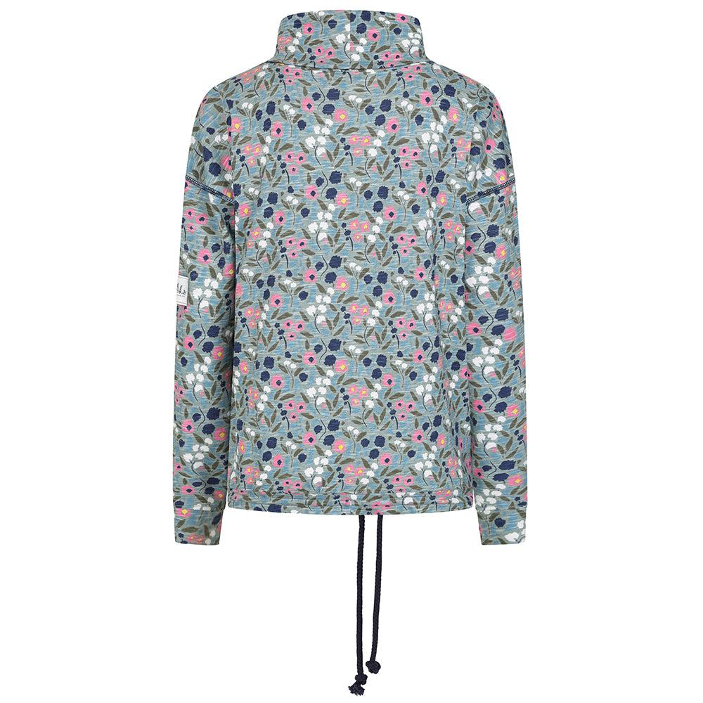 Multicoloured - Back - Lazy Jacks Womens-Ladies Pansy Roll Neck Sweatshirt