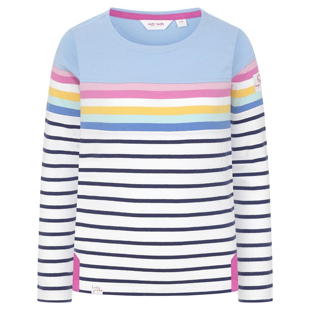 Sky-Multicoloured - Front - Lazy Jacks Girls Long-Sleeved T-Shirt
