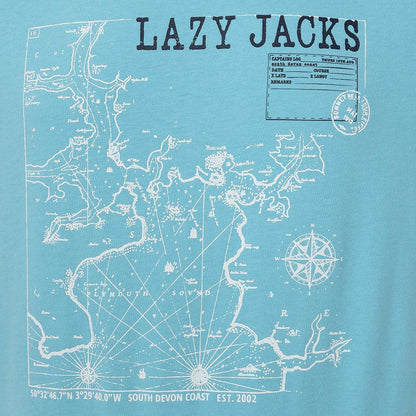 Turquoise - Back - Lazy Jacks Mens Printed Cotton T-Shirt