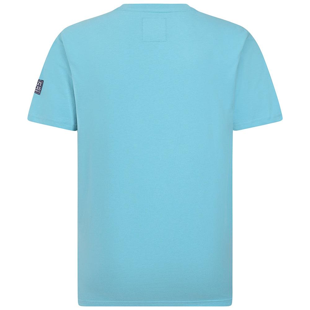 Turquoise - Side - Lazy Jacks Mens Printed Cotton T-Shirt
