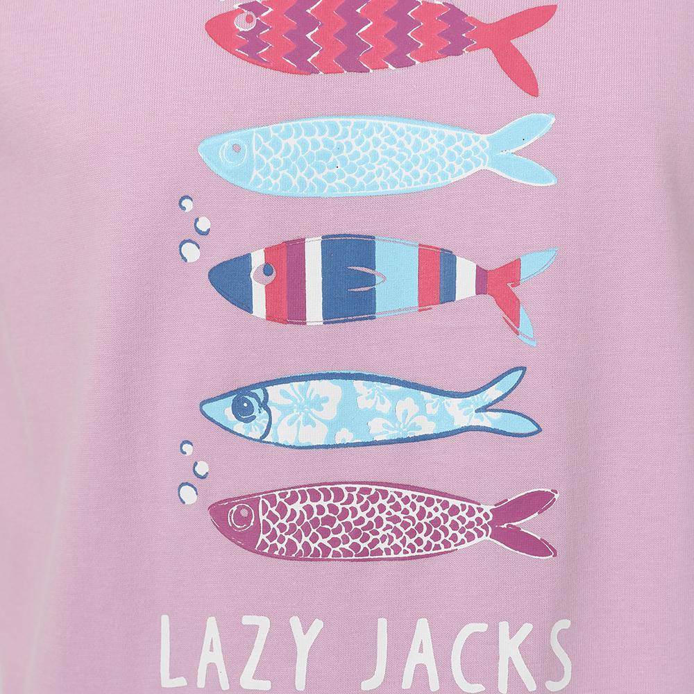 Pink - Back - Lazy Jacks Girls Fish Cotton T-Shirt
