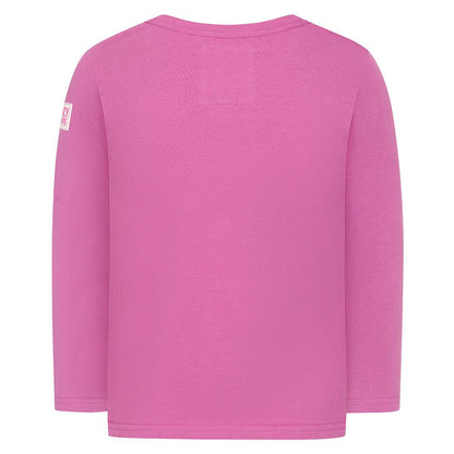 Raspberry - Back - Lazy Jacks Girls Reindeer Long-Sleeved T-Shirt