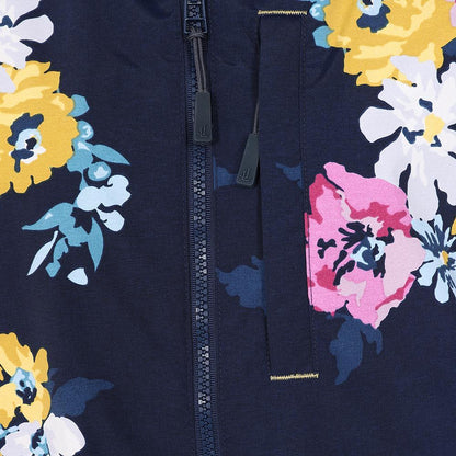 Navy-Pink-White - Side - Lazy Jacks Womens-Ladies Long Length Waterproof Jacket