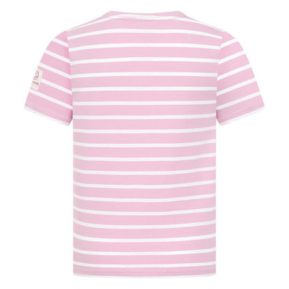 Pink - Side - Lazy Jacks Girls Breton Short-Sleeved T-Shirt