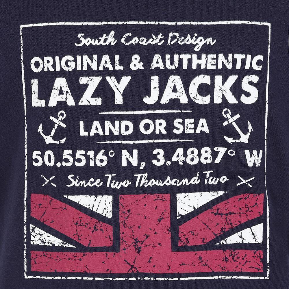 Marine - Side - Lazy Jacks Boys Printed Cotton T-Shirt