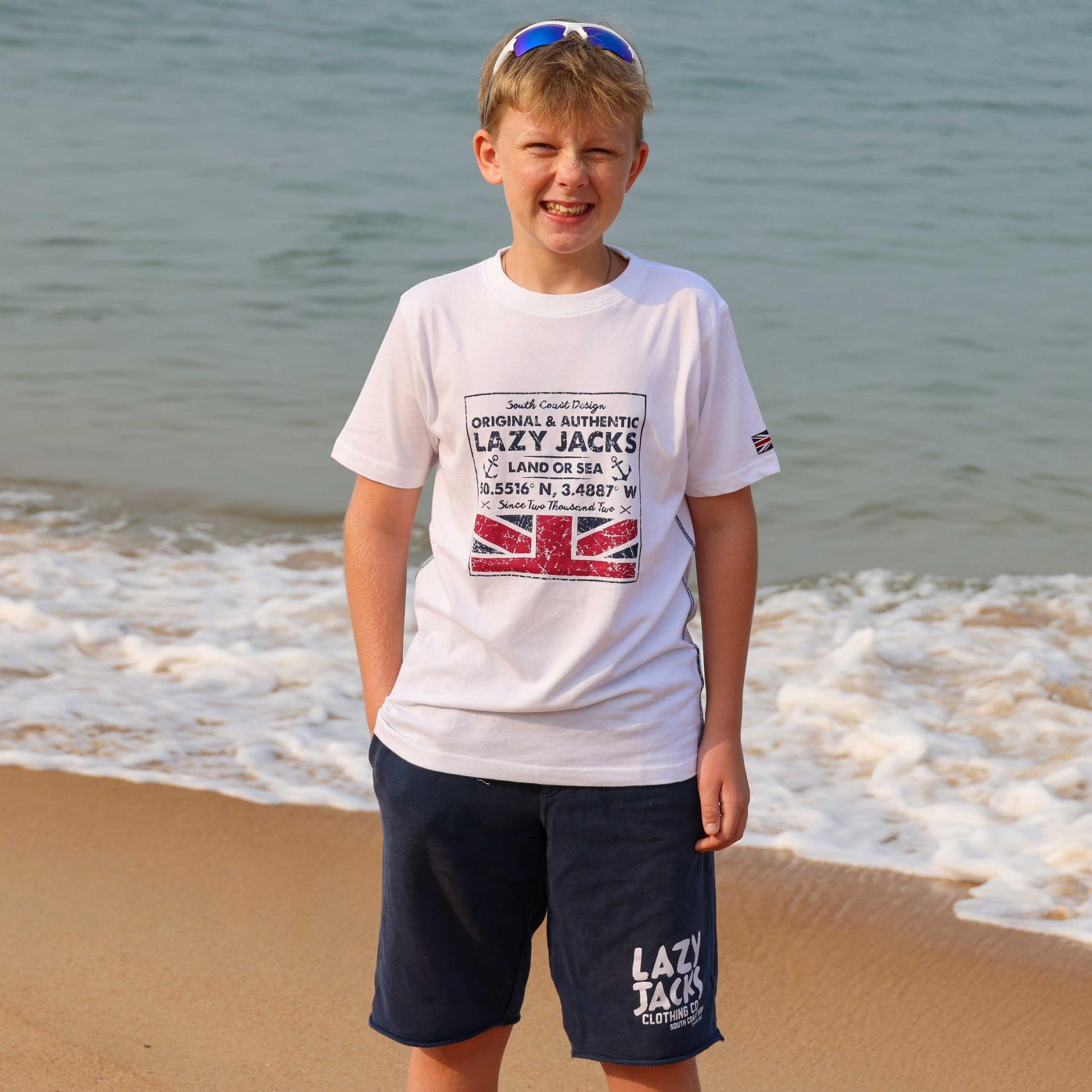 White - Back - Lazy Jacks Boys Printed Cotton T-Shirt