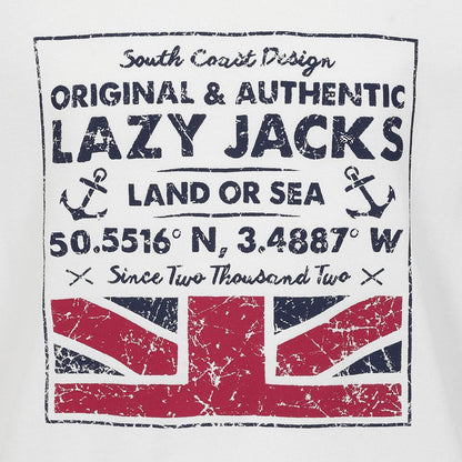 White - Side - Lazy Jacks Boys Printed Cotton T-Shirt