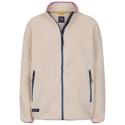 Oatmeal - Front - Lazy Jacks Womens-Ladies Sherpa Fleece Full Zip Jacket
