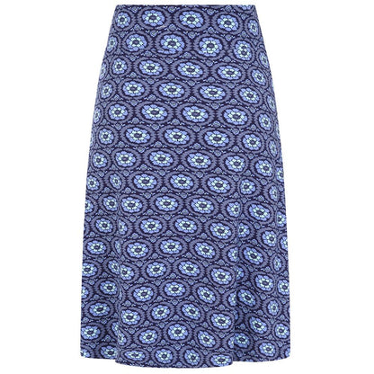 Blue - Close up - Lazy Jacks Womens-Ladies Circle Jersey Midi Skirt