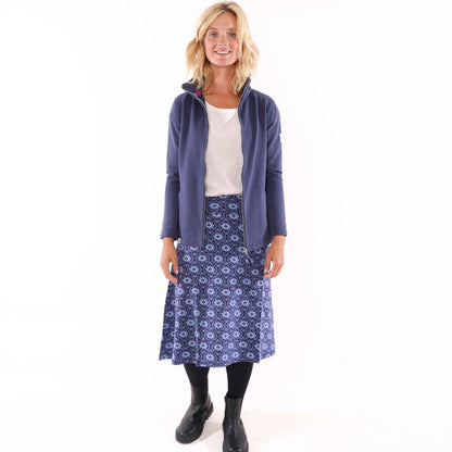 Blue - Front - Lazy Jacks Womens-Ladies Circle Jersey Midi Skirt