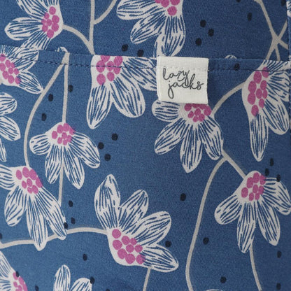 Blue-Pink - Back - Lazy Jacks Womens-Ladies Wildflower Jersey Midi Skirt