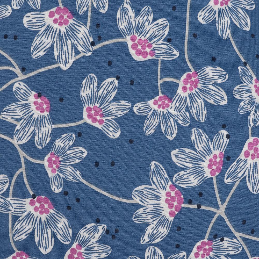 Blue-Pink - Lifestyle - Lazy Jacks Womens-Ladies Wildflower Jersey Midi Skirt