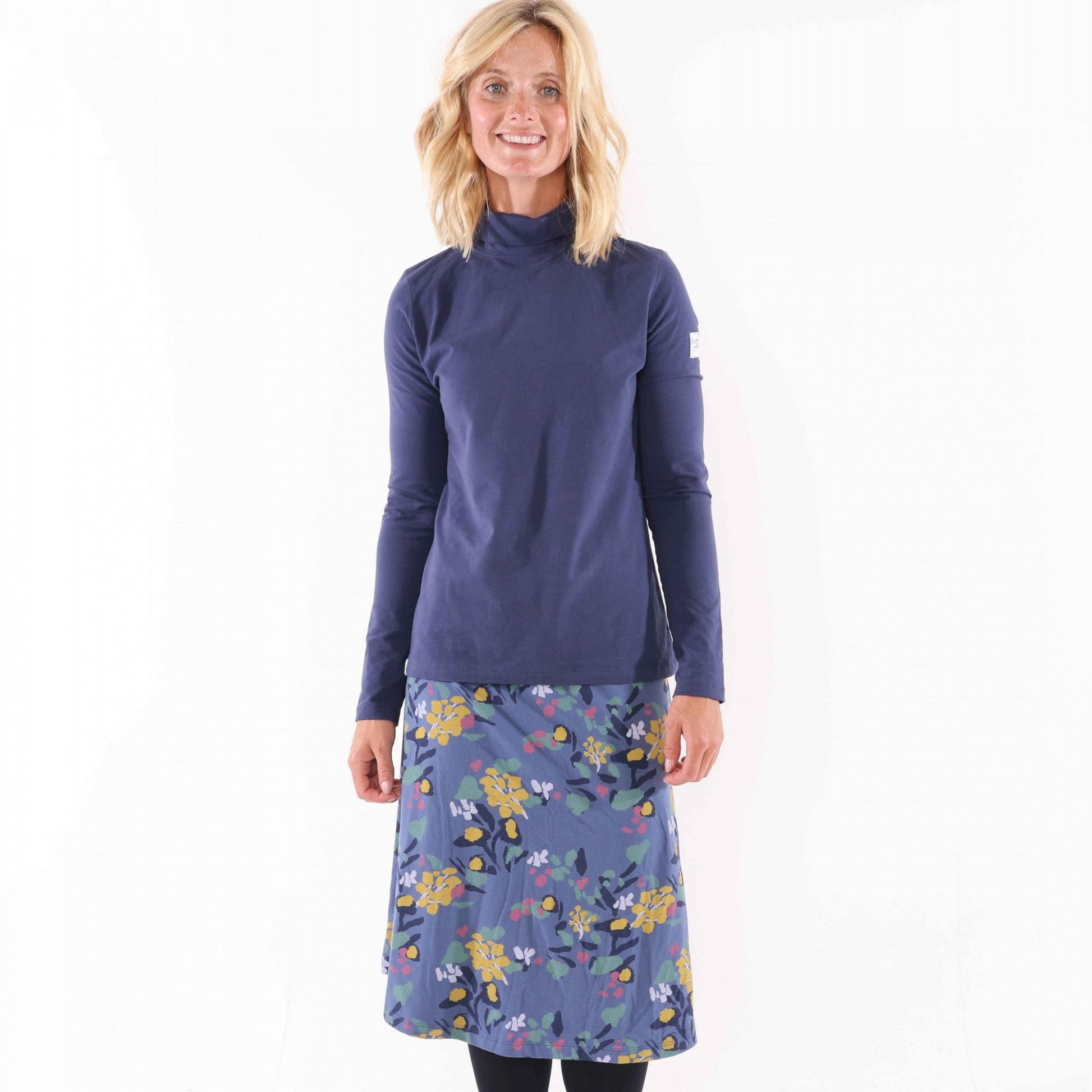 Twilight - Side - Lazy Jacks Womens-Ladies Abstract Jersey Skirt
