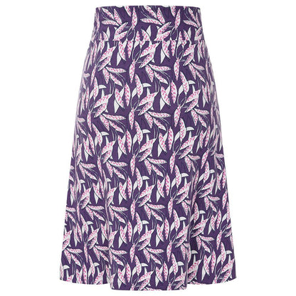 Purple - Back - Lazy Jacks Womens-Ladies Barley Jersey Skirt