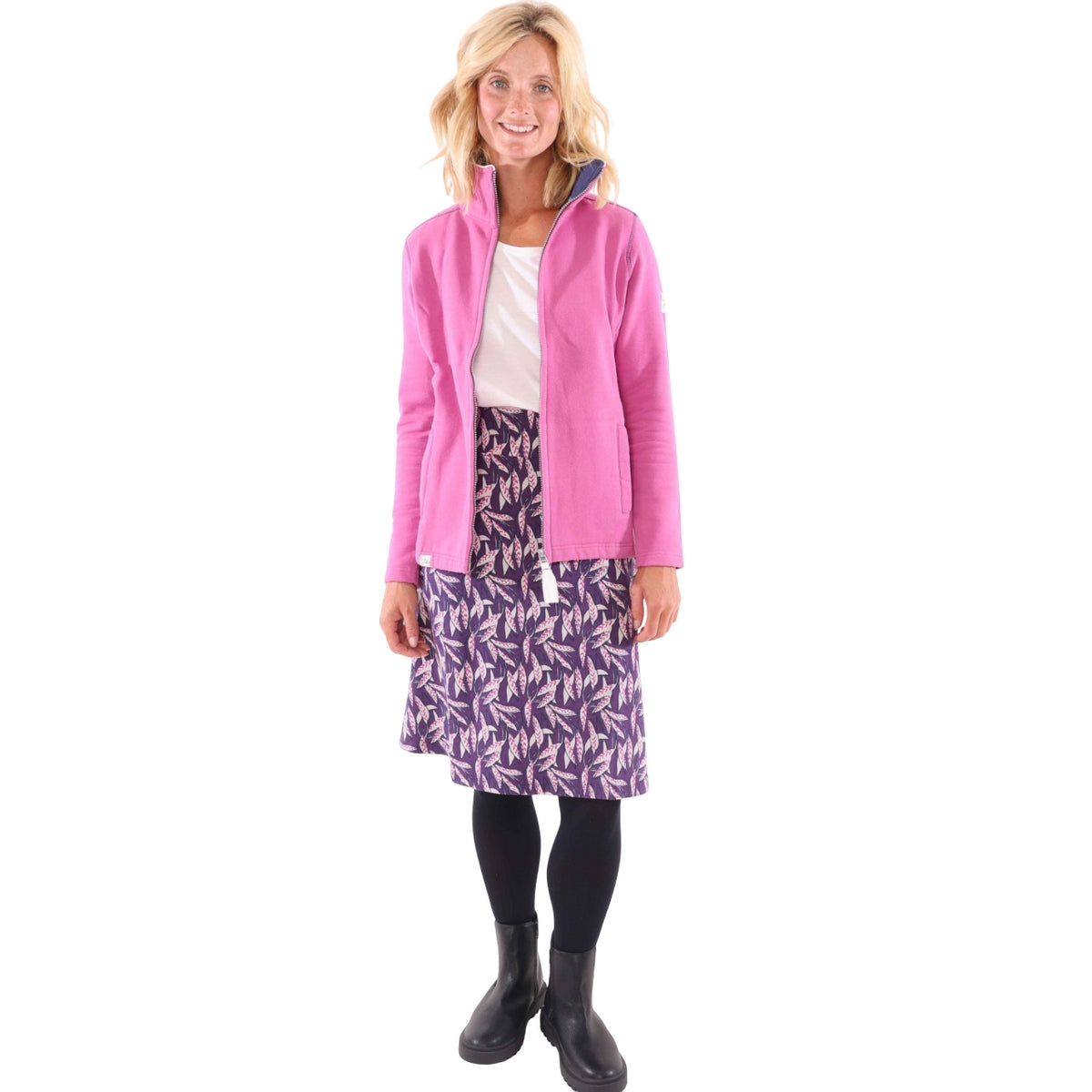 Purple - Close up - Lazy Jacks Womens-Ladies Barley Jersey Skirt