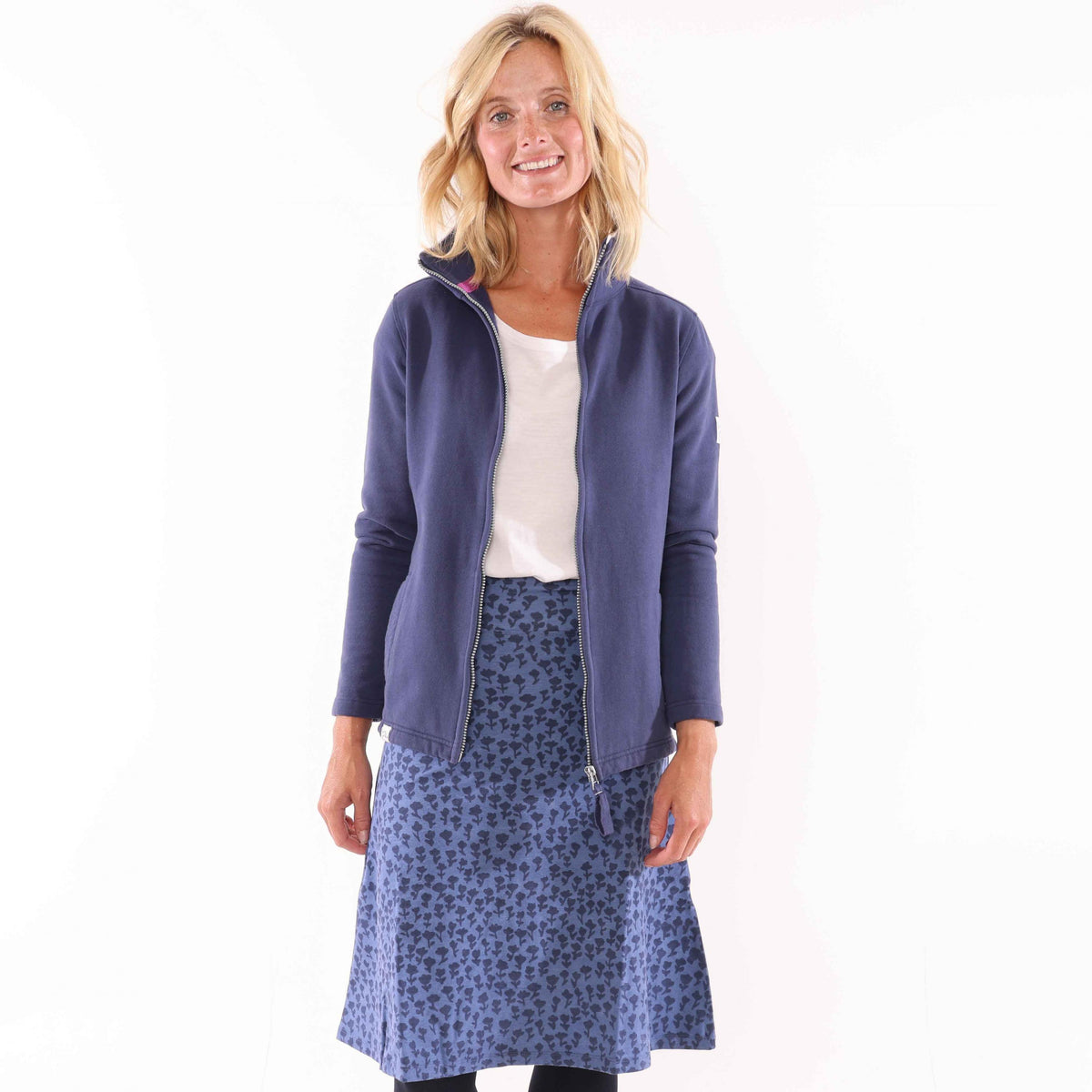 Blue - Back - Lazy Jacks Womens-Ladies Dandy Jersey Skirt