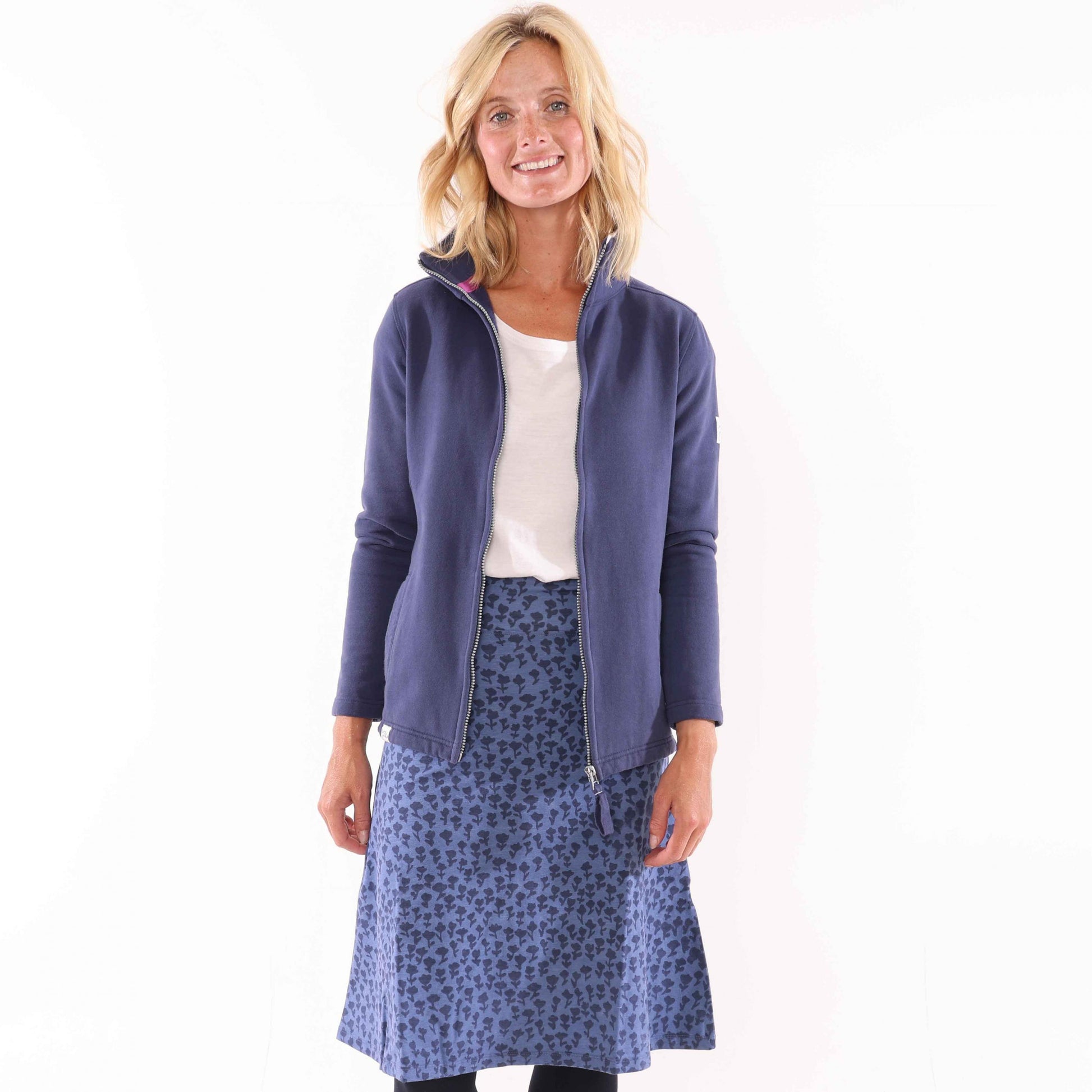 Blue - Back - Lazy Jacks Womens-Ladies Dandy Jersey Skirt