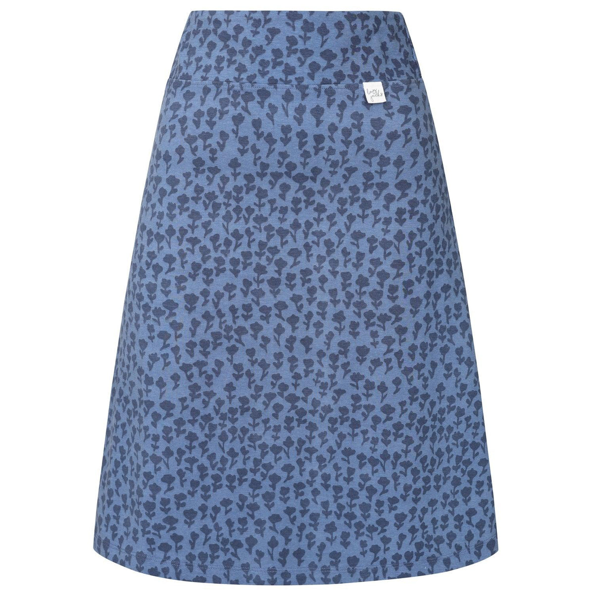 Blue - Side - Lazy Jacks Womens-Ladies Dandy Jersey Skirt