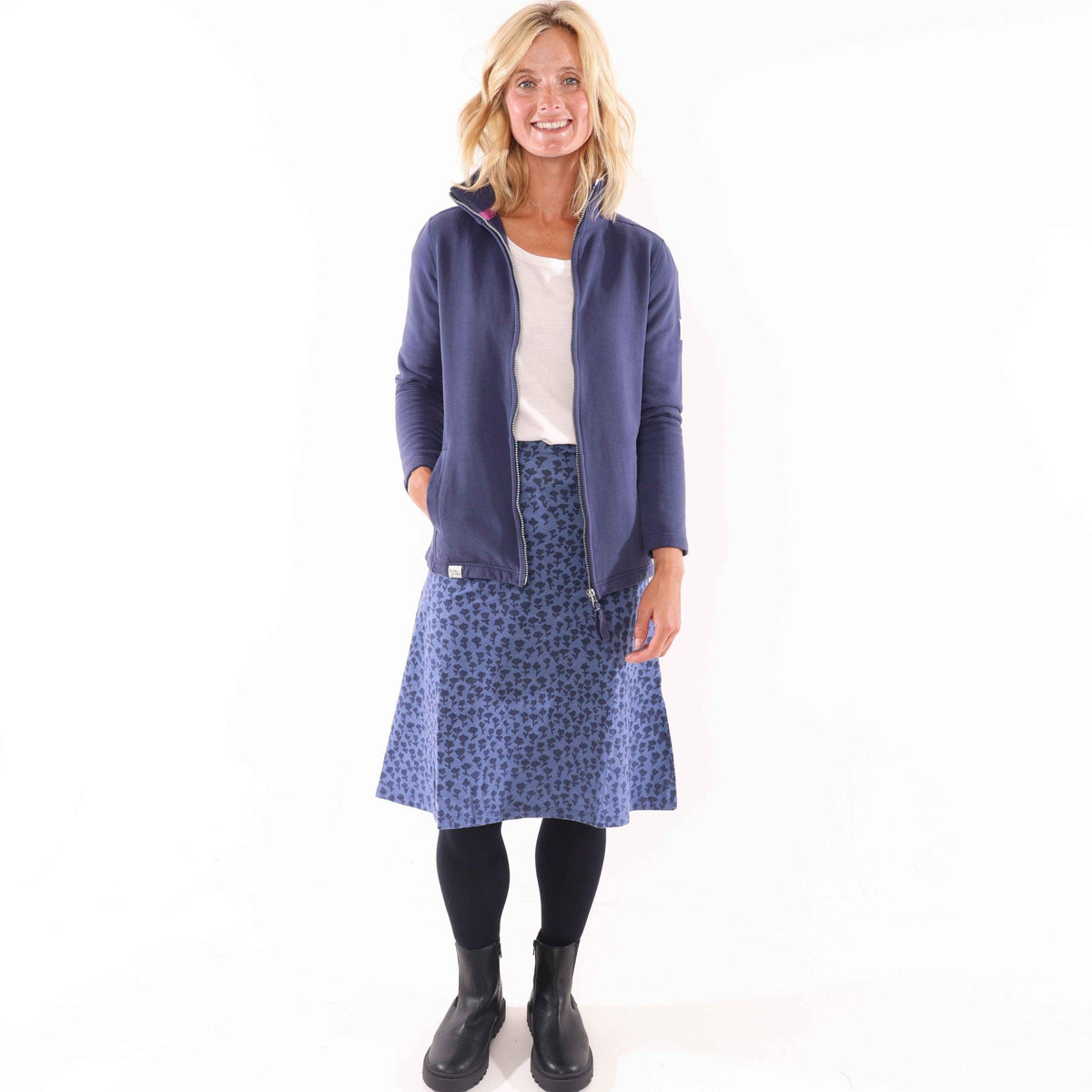 Blue - Front - Lazy Jacks Womens-Ladies Dandy Jersey Skirt