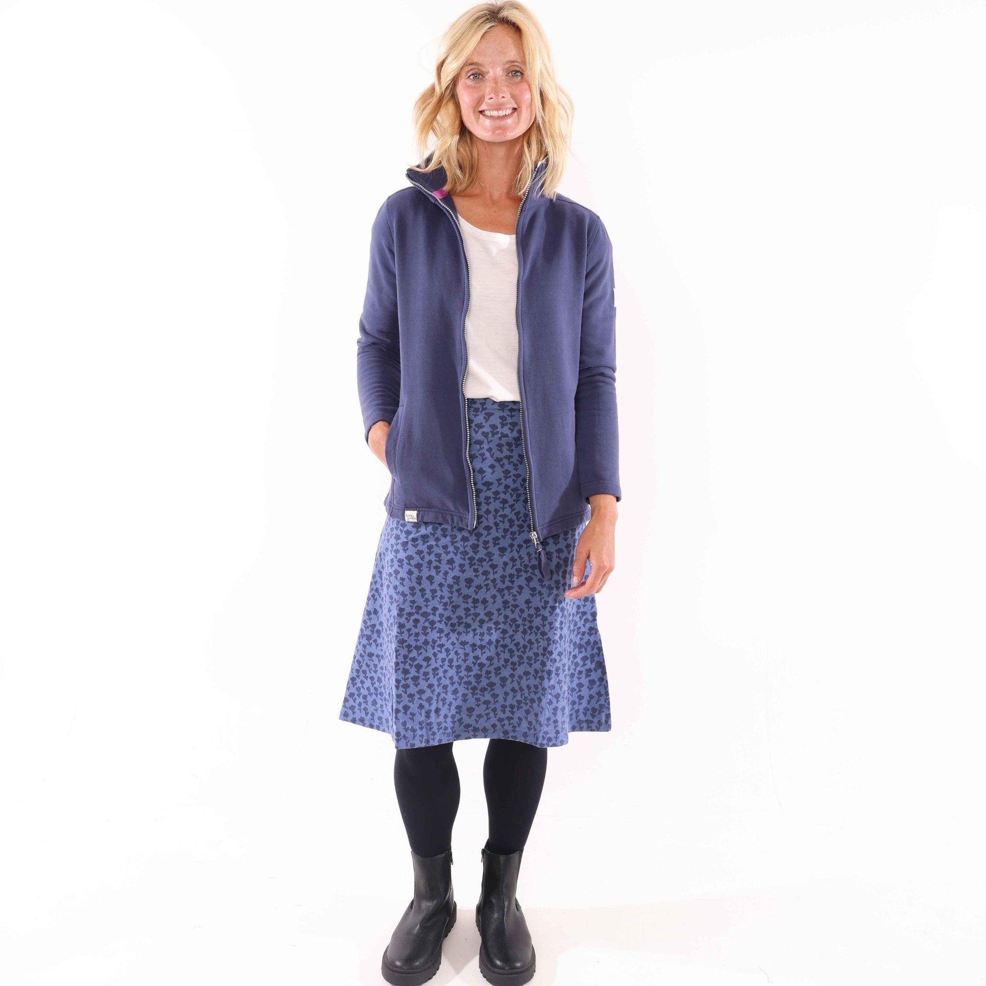 Blue - Front - Lazy Jacks Womens-Ladies Dandy Jersey Skirt
