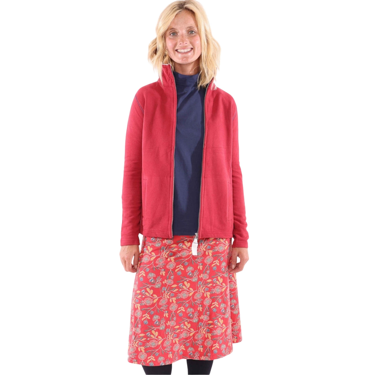Red - Lifestyle - Lazy Jacks Womens-Ladies Garland Jersey Skirt