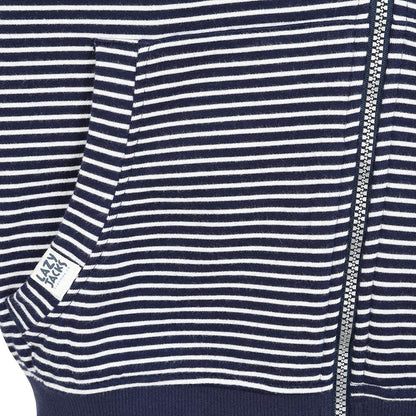 Marine - Back - Lazy Jacks Mens Striped Full Zip Hoodie
