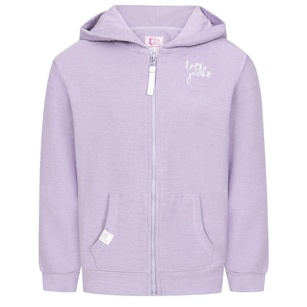 Lilac - Front - Lazy Jacks Girls Textured Full Zip Hoodie
