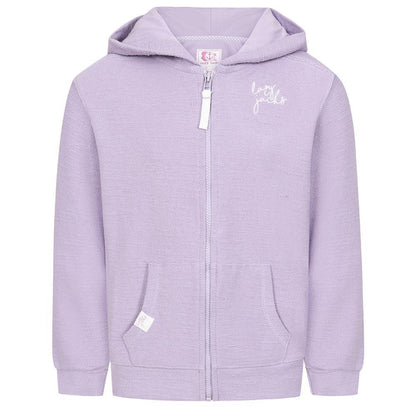 Lilac - Front - Lazy Jacks Girls Textured Full Zip Hoodie