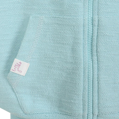 Mint - Back - Lazy Jacks Girls Textured Full Zip Hoodie