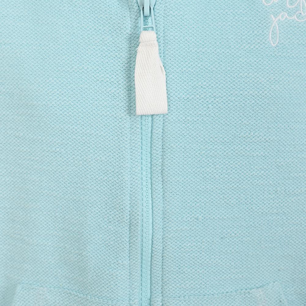 Mint - Side - Lazy Jacks Girls Textured Full Zip Hoodie