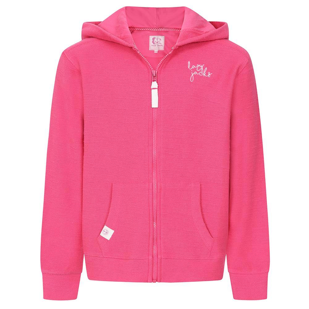 Sorbet - Front - Lazy Jacks Girls Textured Full Zip Hoodie