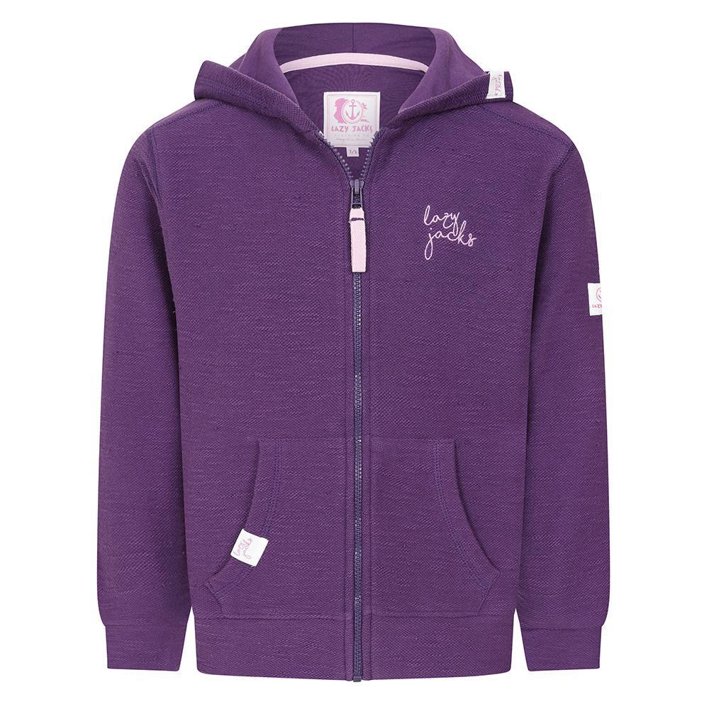 Loganberry - Front - Lazy Jacks Girls Textured Full Zip Hoodie
