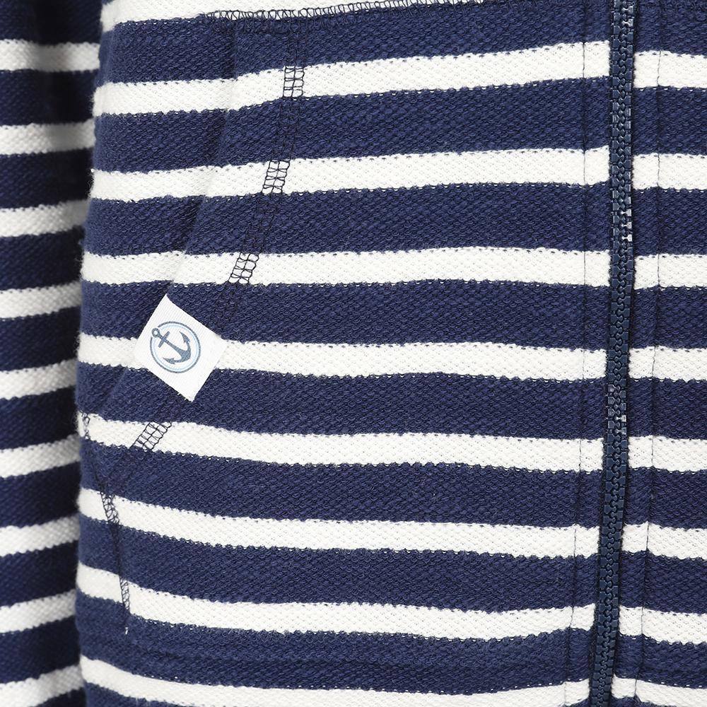 Marine - Lifestyle - Lazy Jacks Womens-Ladies Striped Textured Full Zip Hoodie