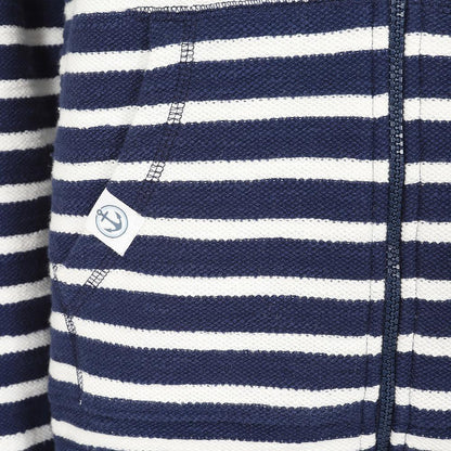 Marine - Lifestyle - Lazy Jacks Womens-Ladies Striped Textured Full Zip Hoodie