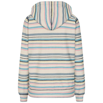 Chalk - Side - Lazy Jacks Womens-Ladies Striped Textured Full Zip Hoodie