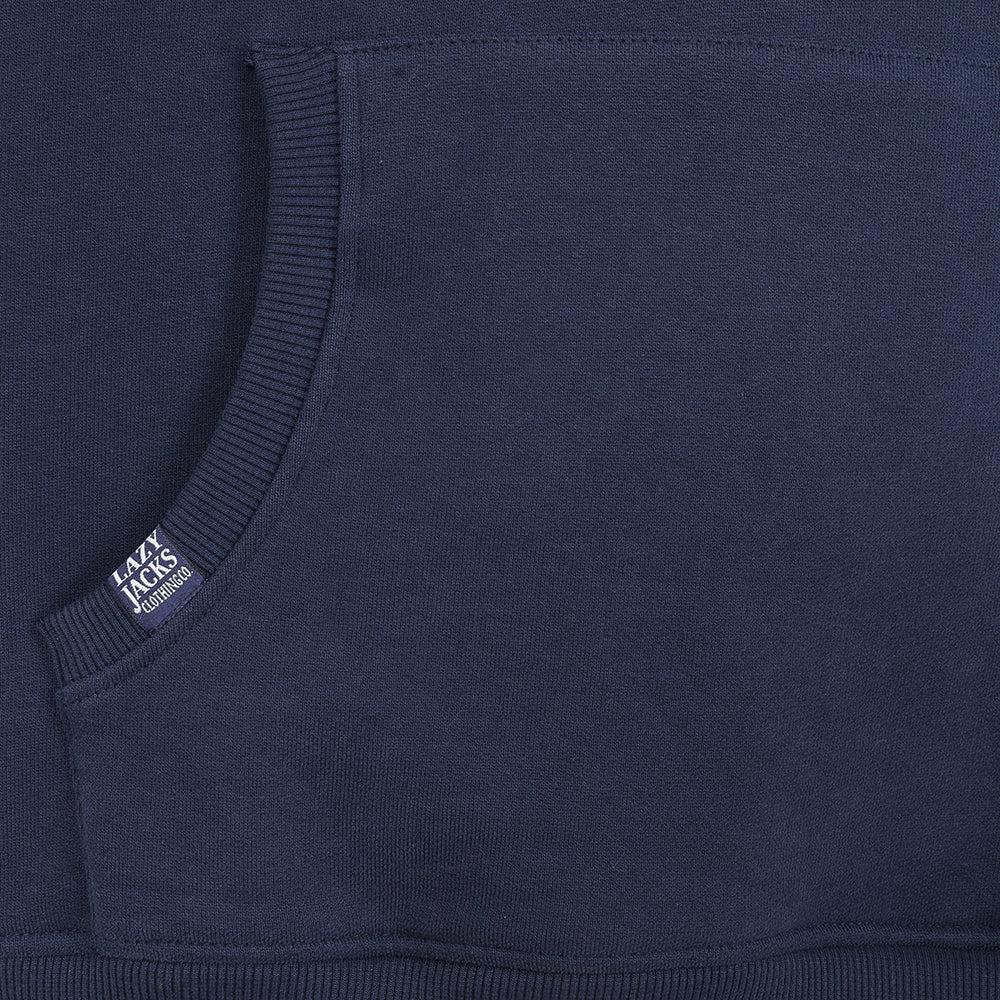Marine - Back - Lazy Jacks Mens Button Neck Hoodie