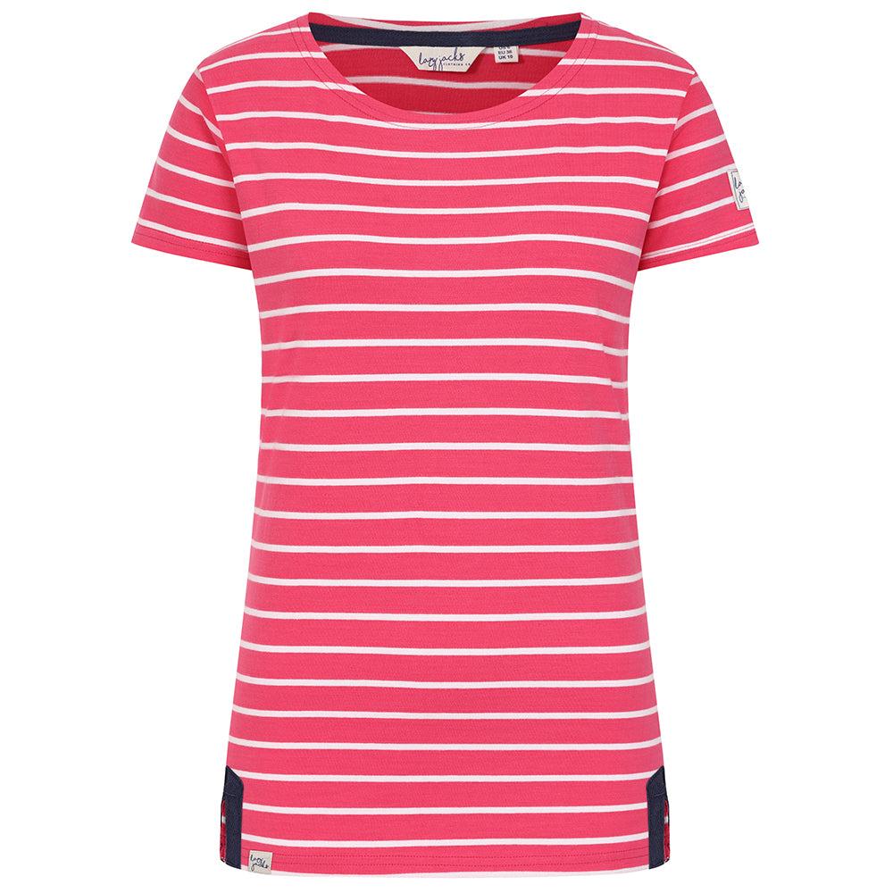 Cherry - Front - Lazy Jacks Womens-Ladies Breton Top