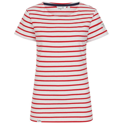 Red - Back - Lazy Jacks Womens-Ladies Breton Top