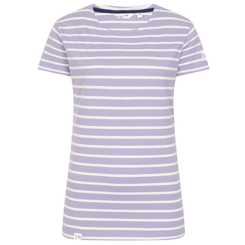Lilac - Front - Lazy Jacks Womens-Ladies Breton Top
