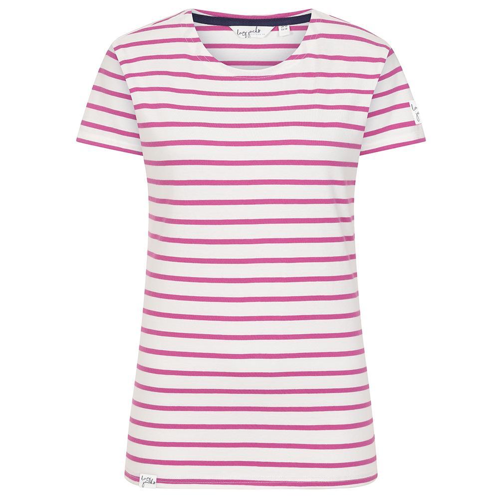 Raspberry - Front - Lazy Jacks Womens-Ladies Breton Top