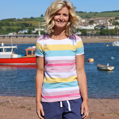 Multicoloured - Front - Lazy Jacks Womens-Ladies Breton Top