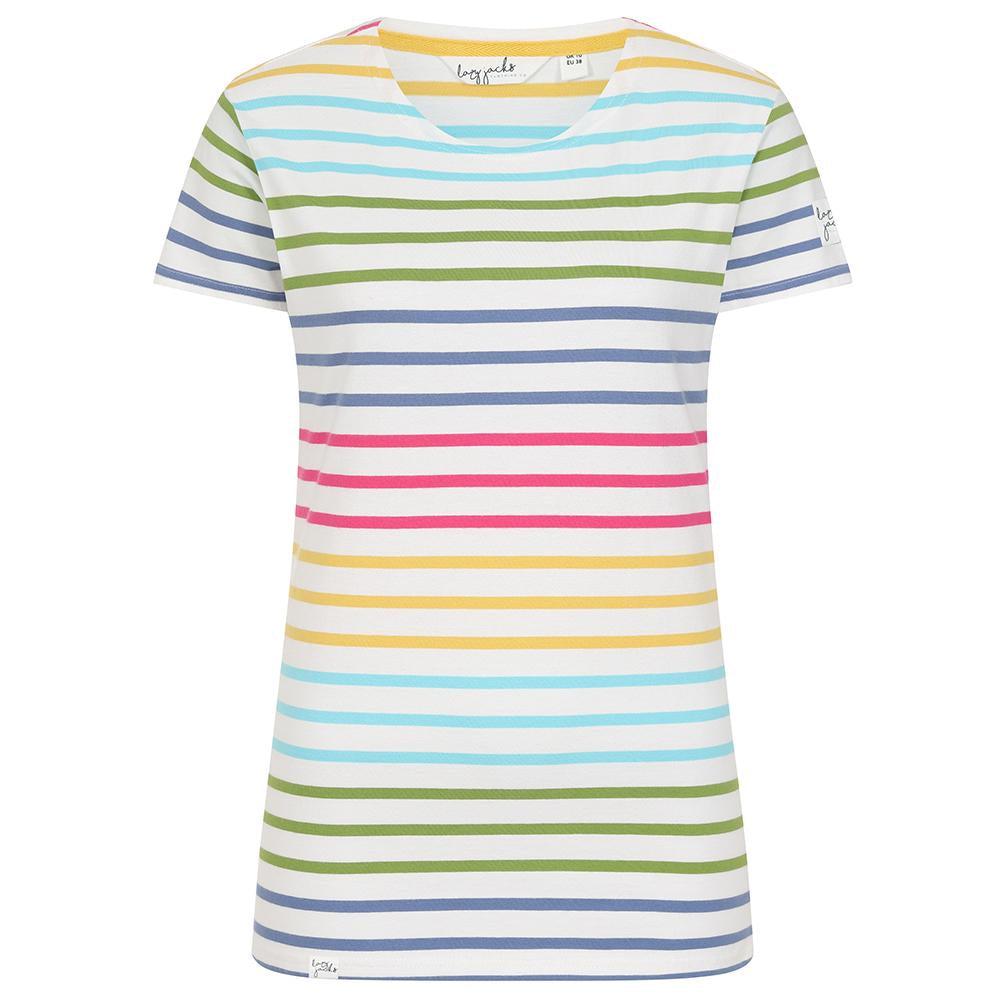 Rainbow - Front - Lazy Jacks Womens-Ladies Breton Top