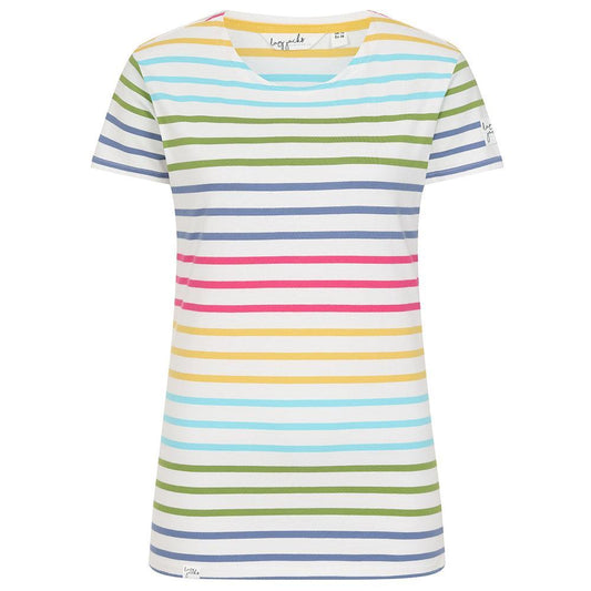 Rainbow - Front - Lazy Jacks Womens-Ladies Breton Top