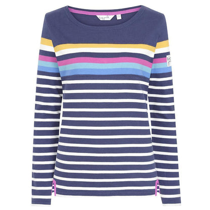 Prism Dusty Blue - Close up - Lazy Jacks Womens-Ladies Striped Breton Top