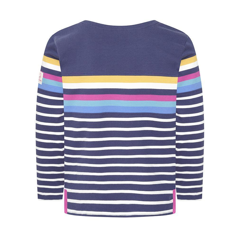 Prism Dusty Blue - Side - Lazy Jacks Girls Striped Breton Top