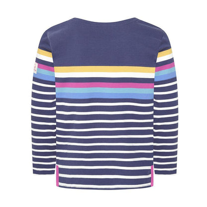 Prism Dusty Blue - Side - Lazy Jacks Girls Striped Breton Top